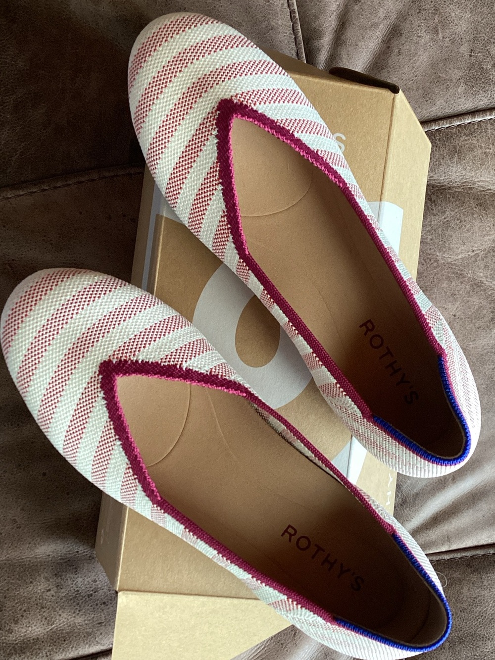 Rothy's Coral Cabana Stipe Daily Flats